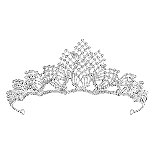 GALPADA Strass Braut Tiara Haarschmuck Krone Stirnband Weiß Hochzeit Kopfschmuck Damen Festzug Party Cosplay von GALPADA