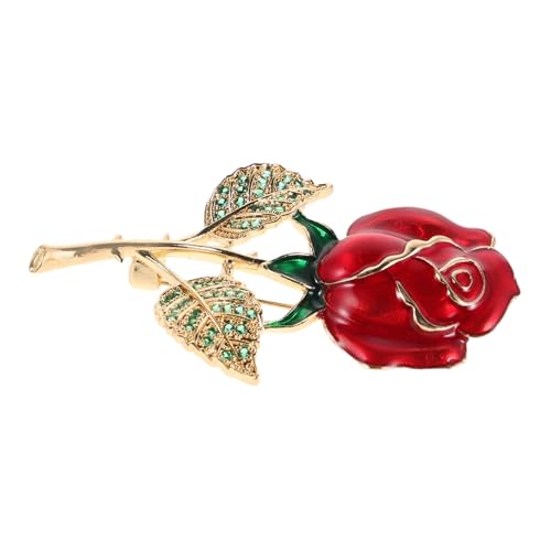 GALPADA Strassbrosche Rosenblüten-design Für Damen Mit Funkelnden Kristallen Besetzt Elegant Für Hochzeiten Und Formelle Anlässe Kleidungsaccessoire Große Blumenbrosche von GALPADA