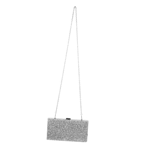 GALPADA Strasssteine Clutch Tasche Damen Elegant Glitzer Abendtasche für Hochzeit Party und Kosmetik Aufbewahrung Silber von GALPADA