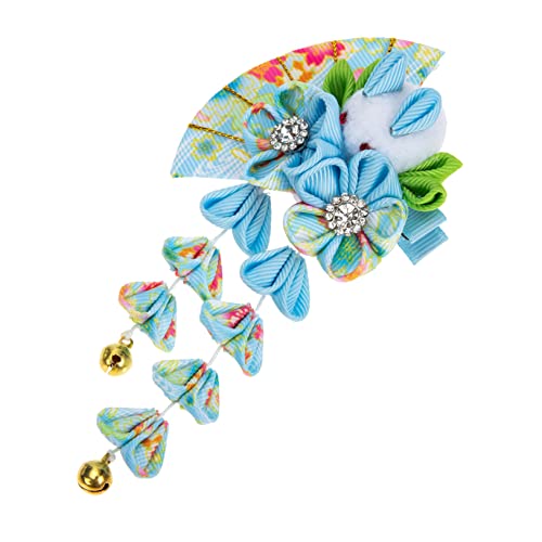 GALPADA Süße Kaninchenhaarclip Haarzubehör dekorativ Haarklammer Rosa Plüsch asiatische Haarspangen Hanfu-Haarnadeln Haarspange Mädchen Haarschmuck Damen Haarnadel mit Quaste Stoff Blau von GALPADA