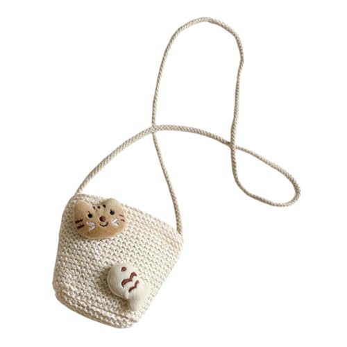 GALPADA Süße Mädchen Umhängetasche Kleine Geflochtene Strohtasche Tragbare Multifunktionale Crossbody Bag Für Outdoor Reisen Alltag von GALPADA