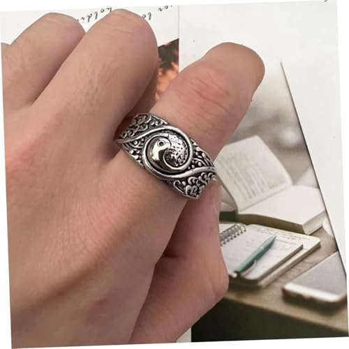 GALPADA Taoismus Ring Kupfer Herrenring Chinesischer Schmuck Feng Shui Accessoire Modischer Statement Fingerring für Party und Alltag von GALPADA