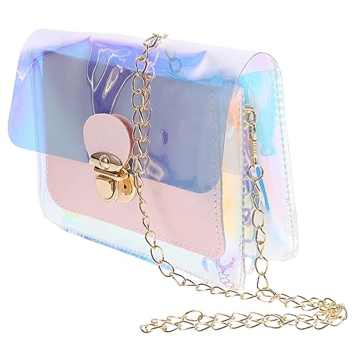 GALPADA Transparente Damen Handtasche Bunte Kettentasche Durchsichtige Tasche Für Geldbörse Telefon Lippenstift Geeignet Für Alltag Abendpartys Shopping von GALPADA