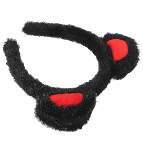 GALPADA Teddybär Ohren Haarreif Bärenohren Stirnband Plüsch Bär Cosplay Haarband Make up Stirnband Headband Kostüm Kopfschmuck Haarschmuck für Damen Mädchen Hautpflege Gesichtswasch Schwarz von GALPADA