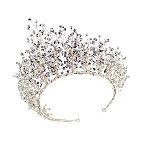 GALPADA Tiara Haarschmuck Damen Braut Hochzeit Festzug Party Zubehör Silber Glänzend von GALPADA