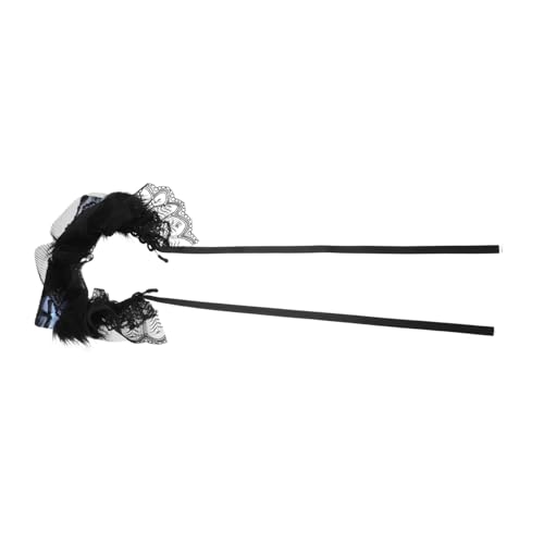 GALPADA Tierohren Kopfschmuck Lolita Haaraccessoire mit Schleife Spitze für Cosplay Halloween Partys Alltagsoutfits von GALPADA