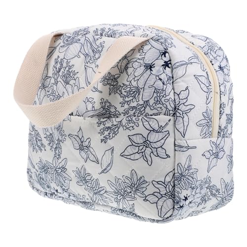 GALPADA Große Kosmetiktasche Für Frauen Stilvolle Blumige Toilettentasche Mit Reißverschluss Tragbare Isolierte Lunch-Tasche Für Reisen Und Aufbewahrung von GALPADA