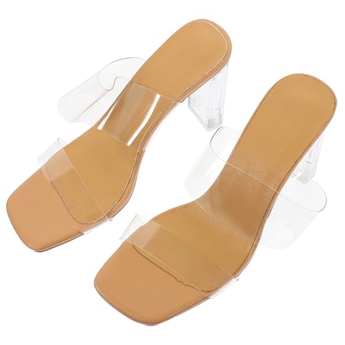 GALPADA Transparente High Heels Damen Sandaletten mit Modischem Design Langlebigem Tpr pvc material Eleganter Absatz für Sommer Geeignet für Arbeit Party und Festliche Anlässe von GALPADA