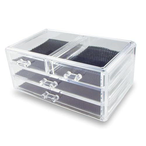 GALPADA Transparente Lagige Acryl Schubladenbox mit Herausziehbaren Fächern und Rutschfesten Einsätzen Kosmetischer Organizer für Make Up und Schmuckaufbewahrung Platzsparend für Zuhause GALPADA Transparente Lagige Acryl Schubladenbox mit Herausziehbaren Fächern und Rutschfesten Einsätzen Kosmetischer Organizer für Make Up und Schmuckaufbewahrung Platzsparend für Zuhause von GALPADA