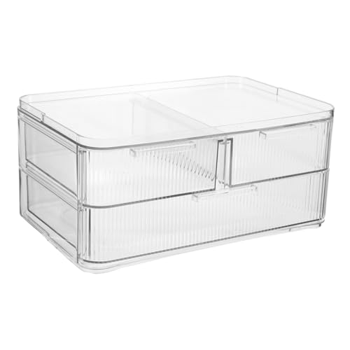 GALPADA Transparenter Make-up-organizer Für Kosmetik Lippenstifte Und Pinsel Aufbewahrungsbox Mit Fächern Für Schminktisch Und Reisen von GALPADA