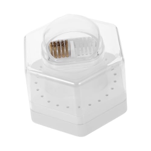 GALPADA Transparentes Nagelfräser Bits Aufbewahrungsbox Organizer mit Reinigungsbürste Langlebig Leicht Wiederverwendbar für professionelle Anwendung und Heimgebrauch von GALPADA