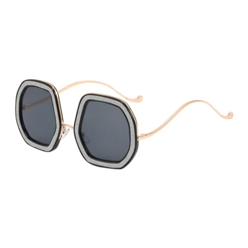 GALPADA Übergroße Damen Sonnenbrille mit Funkelnden Strasssteinen UV Schutzbrille Großer Rahmen Leicht und Langlebig für Sommerpartys und Outdoor Aktivitäten von GALPADA