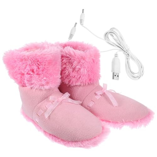 GALPADA USB Beheizbare Schuhe mit Abnehmbarem Heizpad Rosa Praktischer Fußwärmer für Winter Leichte Elektrische Wärmeschuhe für Damen Komfortabel und Einfach zu Bedienen von GALPADA