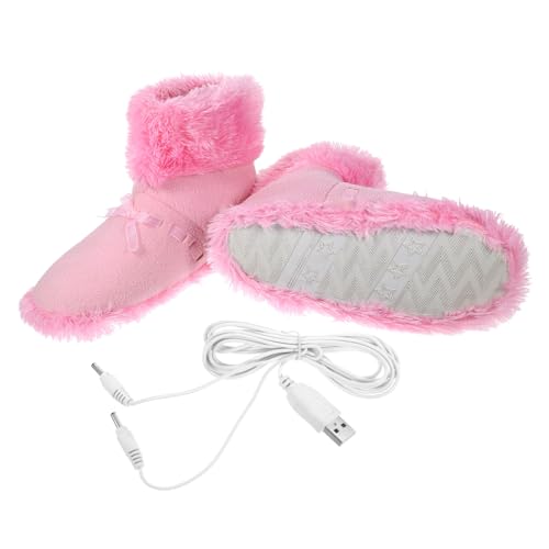 GALPADA USB Beheizbare Winter fußwärmer Schuhe mit Abnehmbarem Plüsch bowknot Atmungsaktiv Sicher Komfortabel Geeignet für Erwachsene für Kalte Tage und Kaltes Wetter von GALPADA