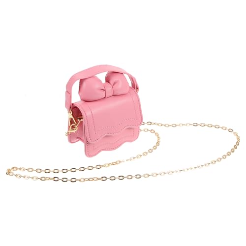 GALPADA Umhängetasche Für Kleine Mädchen Rosa Kleine Schleife Umhängetasche Geldbörsen Kleine Handtasche Süße Handtasche Süße Geldbörse Mädchen-geldbörse Alle Tragetasche Kind Pu Die Kette von GALPADA