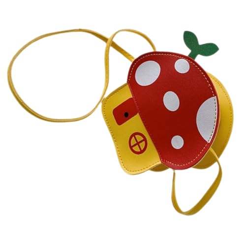 GALPADA Umhängetasche Pilzmotiv Leicht Tragbar mit Reißverschluss Süße Schultertasche für Mädchen Rotes Portemonnaie Praktisch für Reisen Outdoor Aktivitäten von GALPADA