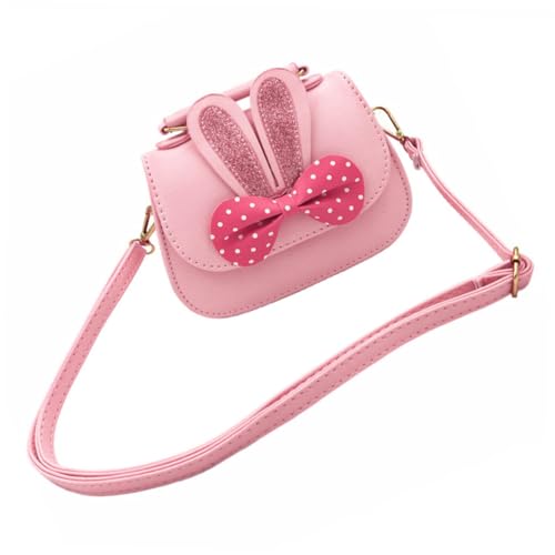 GALPADA Mädchen PU-Tasche Kinderhandtasche Geldbörse für kleine Mädchen schultüte bürotasche Umhängetasche Bowknot-Taschen für Mädchen Hasenohr Kindertasche Koreanische Version Hosenträger von GALPADA