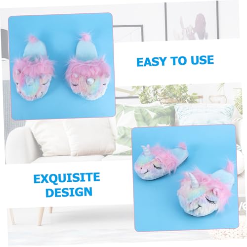 GALPADA Unicorn Hausschuhe Damen Baumwollpantoffeln Warm Bequem Rutschfest Kuschelig für Herbst Winter Indoor Rosa Niedlich Zuhause Slipper von GALPADA