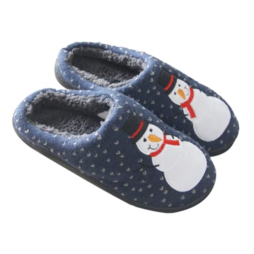 GALPADA Unisex Hausschuhe Weihnachten Kuschelig Gefüttert Winterschuhe Weiche Pantoffeln mit Weihnachtsmotiv Komfortabel und Warm für Innenbereich von GALPADA