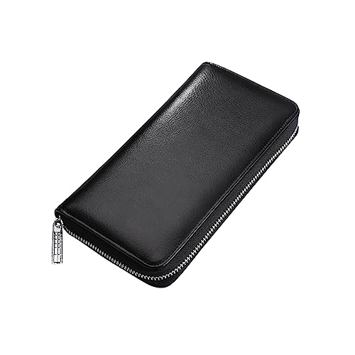 GALPADA Sichere Geldbörse Aus Rindsleder Mit Reißverschluss Langer Kette Unisex-Tasche Halter Mit Mehreren Taschen Für Kreditkarten Ausweise Und Bargeld von GALPADA