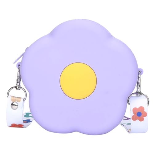GALPADA Verstellbare Silikon Blumen Umhängetasche Klein Geldbörse Damen Crossbody Münzbeutel Outdoor Leicht Waschbar Geschenkidee von GALPADA
