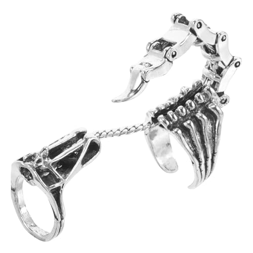 GALPADA Verstellbarer Gothic Ring Vollfinger Offener Punk Herren Schmuck für Cosplay Party von GALPADA