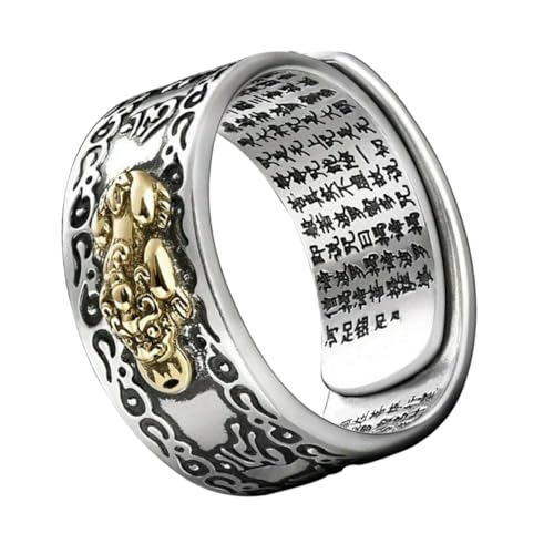 GALPADA Verstellbarer Herrenring Feng Shui Glücksreichtum aus Legierung mit Kreativem Design und Komfortablem Tragegefühl Verziert als Finger Schmuck für von GALPADA