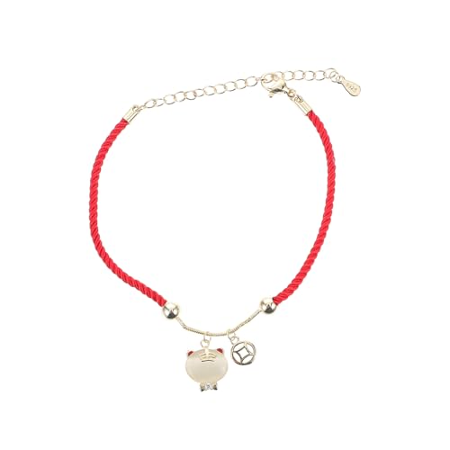 GALPADA Verstellbares Rotes Tiger Armband aus Kupferperlen Chinesisches Glücksarmband für Damen und Herren Verstellbares Handgelenkband zum Chinesischen Neujahr von GALPADA