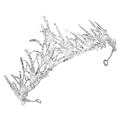 GALPADA Vintage Barock Braut Tiara Haarkrone Silber Branches Crown Langlebiger Haarschmuck für Hochzeit Party Geschenk Damen von GALPADA