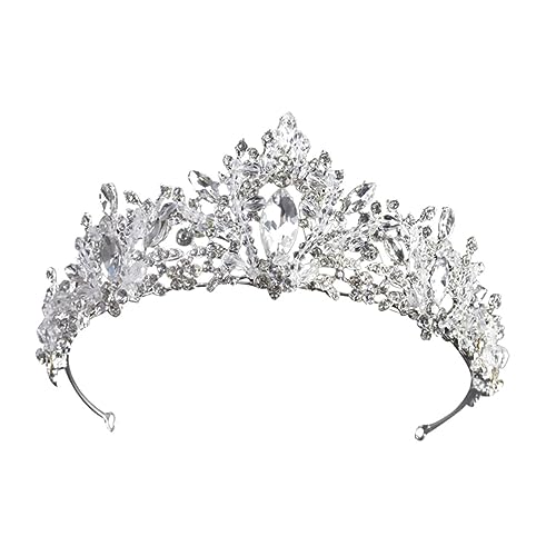 GALPADA Vintage Barock Brautkrone Haarschmuck Damen Hochzeit Tiara Diadem für Braut und Festliche Anlässe Kristallbesetzt Silberfarben Leicht und Langlebig von GALPADA
