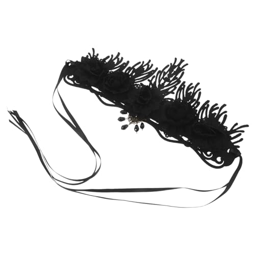 GALPADA Vintage Barock Krone mit Blumenkranz Elegantes Haarband für Halloween Karneval und Festlichkeiten Verziert mit Handeingebetteten Edelsteinen für Verschiedene Anlässe von GALPADA