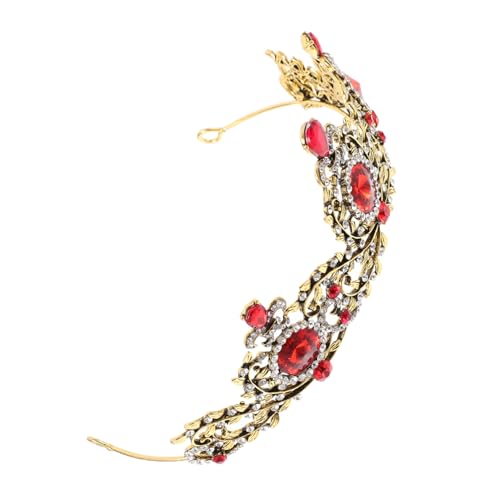 GALPADA Vintage Brautkrone mit Strass und Roten Kristallen Barock Haarreif für Hochzeit Geburtstag Party und Cosplay Leichtes Langlebiges Brautschmuck Accessoire für Damen von GALPADA