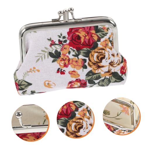GALPADA Vintage Damen Canvas Geldbörse mit Floralem Muster Doppellagig Vielseitig für Münzen Karten Kleine Essentials Tragbare Handtasche mit Großer Kapazität Robust und Leicht zu von GALPADA