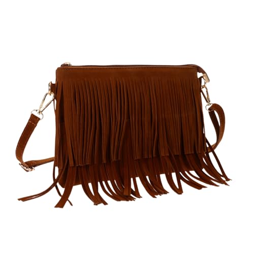 GALPADA Vintage Fringe Crossbody Bag Damen Umhängetasche mit Quasten Leichte Handtasche mit Großem Fassungsvermögen Vielseitige Schultertasche für Alltag und Freizeit Modisches Accessoire von GALPADA