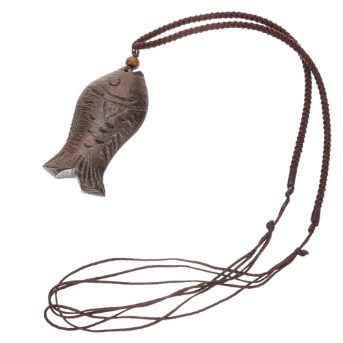GALPADA Vintage Holzfisch Halskette mit Anhänger für Damen und Herren Einzigartige Lange Kette Ethnischer Stil Passende für Alltag und Modischer Schmuck von GALPADA