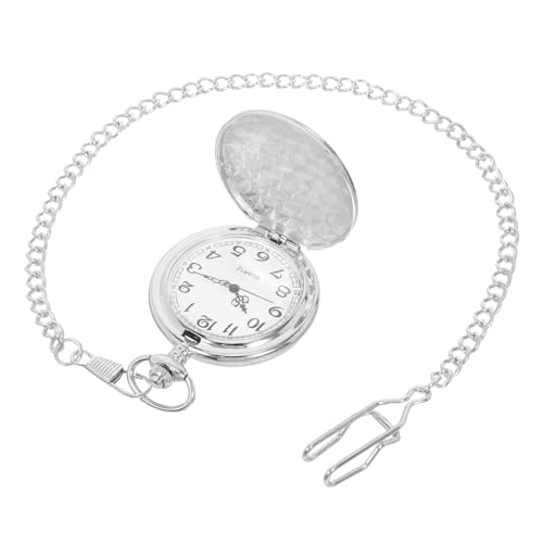 GALPADA Vintage Mechanische Taschenuhr Herren mit Klassischem Gravur-Design Kratzfestem Klappdeckel und Vielseitiger Aufhängung Retro Uhr für Formelle Anlässe und Alltag von GALPADA