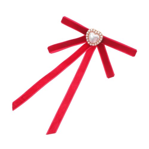 GALPADA Vintage Samt Brosche mit Vorgebundener Herz Perlen Schleife Anstecknadel für Damen Vielseitiges Schmuck Accessoire für Hochzeit Party und Alltag Hochwertige Handwerkskunst von GALPADA
