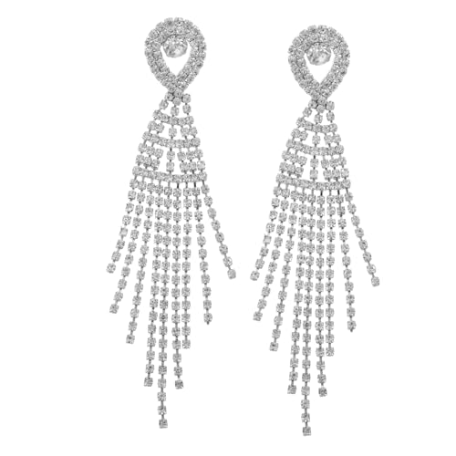 GALPADA Strass-ohrringe Silberne Ohrhänger Für Damen Glitzer-ohrhänger Funkelnde Ohrringe Glitzernde Zierliche Lange von GALPADA