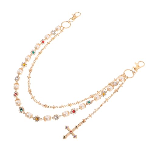 GALPADA Waist Chain Herren Jeanskette mit Perlen und Kreuzanhänger Robuste Glänzende Dicke Hip Hop Hose Accessoire für Sommer Streetwear Partys und Lässige Outfits GALPADA Waist Chain Herren Jeanskette mit Perlen und Kreuzanhänger Robuste Glänzende Dicke Hip Hop Hose Accessoire für Sommer Streetwear Partys und Lässige Outfits von GALPADA