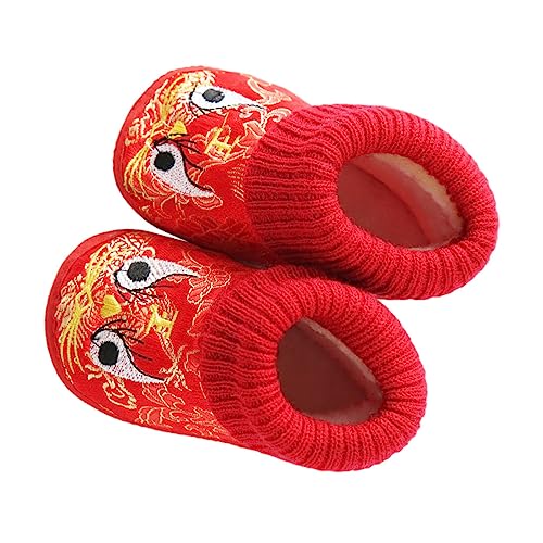 GALPADA Warme Hausschuhe mit Rutschfester Sohle Gefüttert Baumwolle Cartoon Tiger-design Bequeme Freizeit Schuhe für Jungen und Mädchen für Herbst und Winter von GALPADA