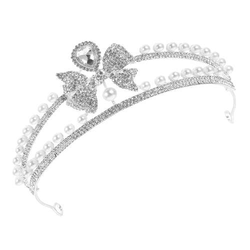 GALPADA Wasserdichte Silberne Braut Tiara mit Perlen und Kristallkrone Eleganter Haarschmuck für Hochzeit Geburtstag und Festliche Anlässe Einfach zu Tragen Damen Accessoire von GALPADA