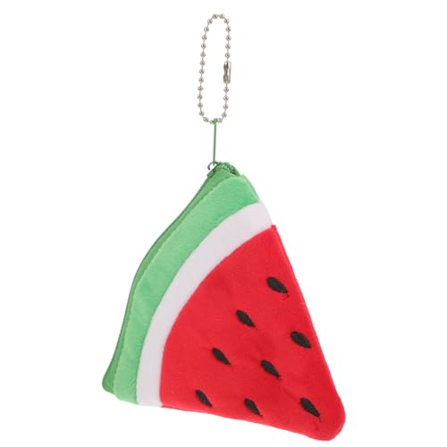 GALPADA Wassermelonen-plüsch-geldbörse Weiche, Neuartige Kleine Clutch Halter Wassermelonen-geldbörse Mit Reißverschluss Dreieckiges Rot Aufbewahrungstasche Koreanische Version Fräulein von GALPADA