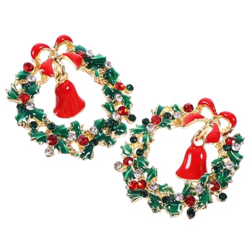 GALPADA Weihnachtliche Damen Ohrringe Design aus Legierung mit Glänzenden Zirkonia Weihnachtsbaum Schmuck Baumelnde Ohrstecker Festliche Ohrhänger für Weihnachtsfeier und von GALPADA