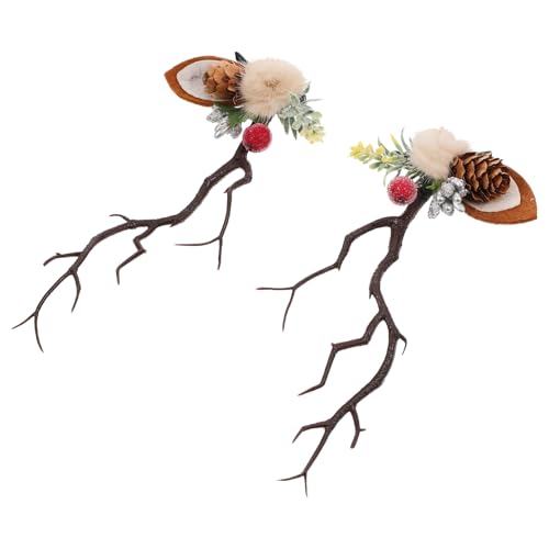 GALPADA Weihnachtliche Hirschgeweih Haarklammern Rentier Antler Duckbill Haarspangen für Mädchen Tierkostüm Cosplay Festlicher Haarschmuck von GALPADA
