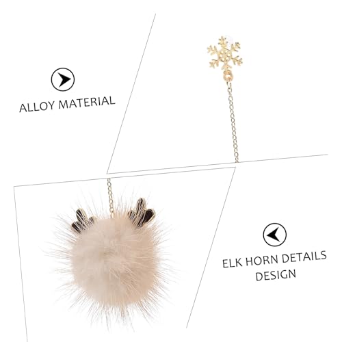 GALPADA Weihnachtliche Mädchenohrringe Schneeflocken Design Xmas Schmuck Accessoire Beige Ohrstecker Festlicher Stil von GALPADA