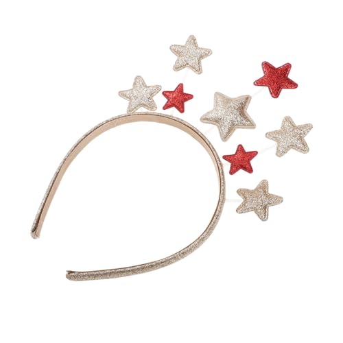 GALPADA Weihnachtlicher Haarreif mit Elastischem Stern Design Metallumrandet in Gold Rot Weicher Komfort Festlicher Haarschmuck für Weihnachtsfeier und Cosplay von GALPADA