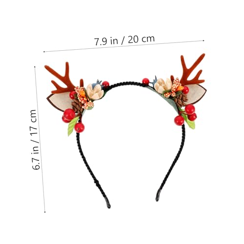 GALPADA Weihnachtlicher Rentier Haarreif mit Ohren und Geweih Leichtes Langlebiges Stirnband für Erwachsene Festlicher Haarschmuck für Weihnachtsfeiern und Fotorequisiten von GALPADA