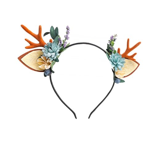 GALPADA Weihnachts Hirschgeweih Stirnband Leichtes Robustes Cosplay Kopfschmuck mit Rentier Geweih Design Dekoratives Party Foto Accessoire für Mädchen und Festtagsfeiern von GALPADA