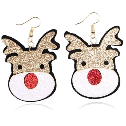 GALPADA Weihnachts Ohrringe Damen Cartoon Elch Ohrhänger Dangle Schmuck für Mädchen Festliche Party Accessoire von GALPADA
