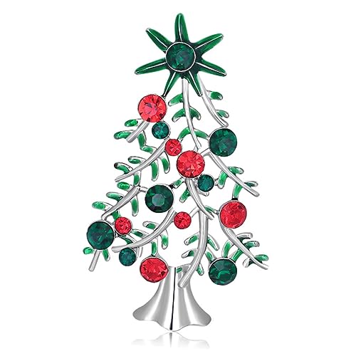 GALPADA Weihnachtsbaum Brosche Mit Strass Elegante Anstecknadel Für Jacken Hüte Und Schals Perfektes Accessoire Für Frauen Zu Weihnachten Festlichen Anlässen Und Täglichen Outfits von GALPADA